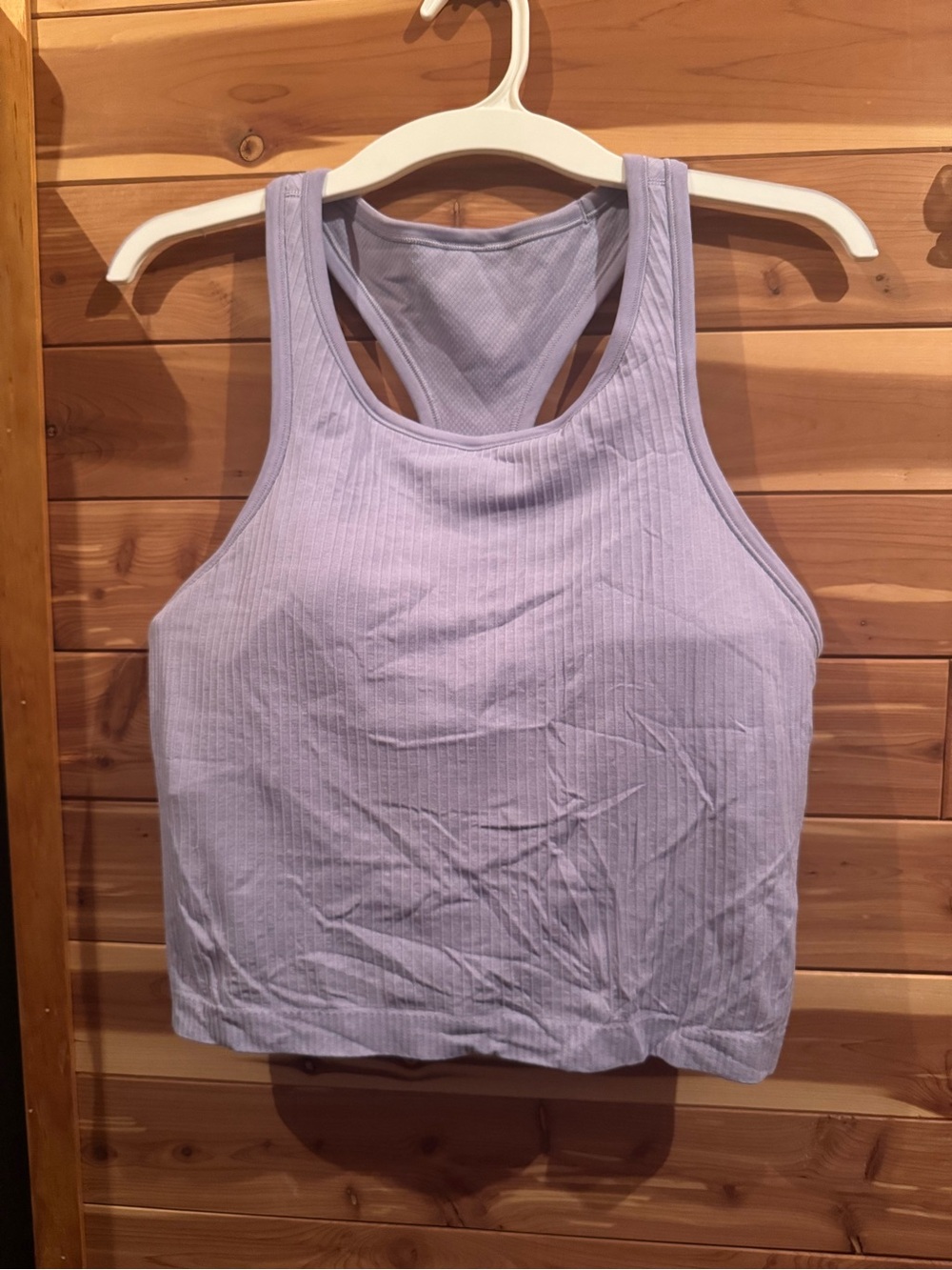 Lululemon Ebb to Street Cropped Ribbed Racerback Tank Top - Lavender